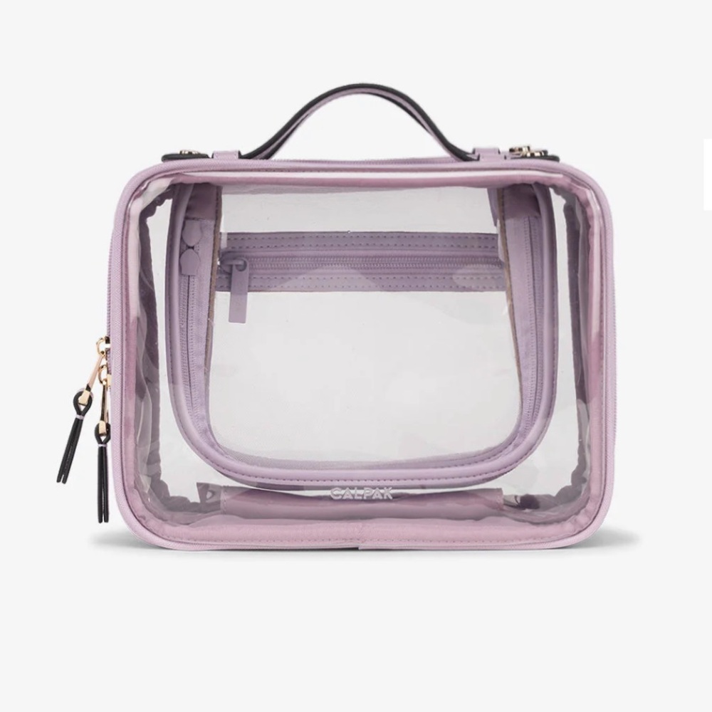 Calpak Medium Clear Cosmetic Case in Lavender